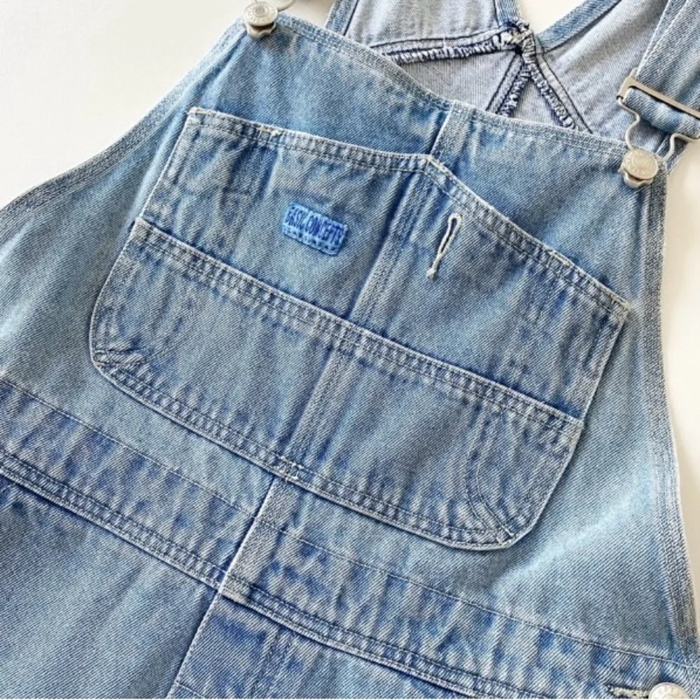VINTAGE 90s Light Denim Baggy Overalls - Picture 5 of 10